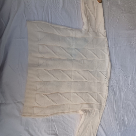 Womens Cream Cardigan M/L Cable Knit Sweater Patches Grandma Core Gossip Girl - Picture 4 of 8